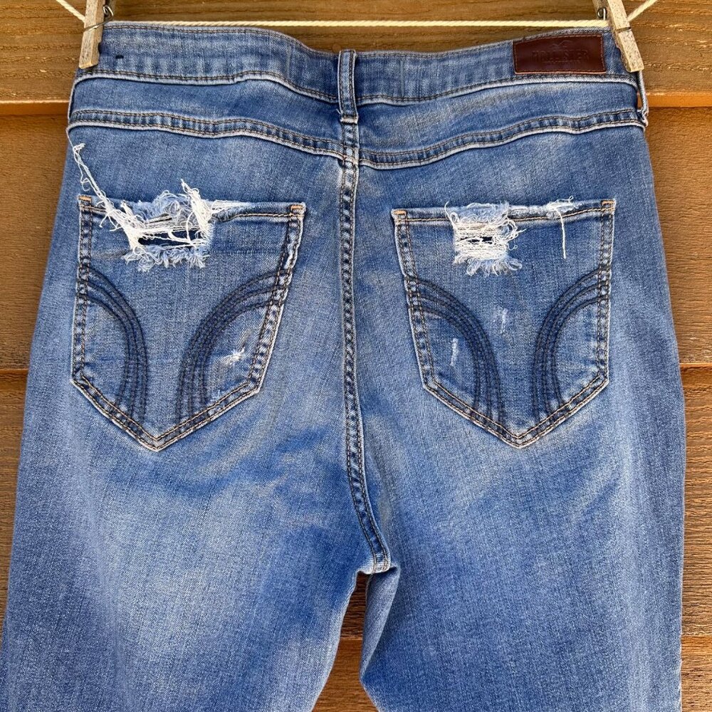 Hollister Curvy High-Rise Super Skinny Distressed Jeans W28 L30 Blue Denim Women - Picture 9 of 13